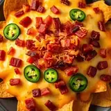 Nachos Gratinados con Queso y Tocino